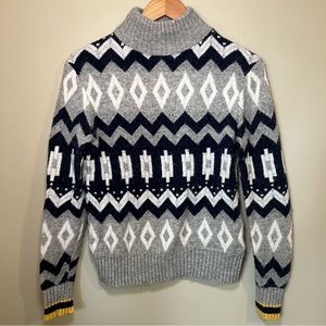 J. Crew Fair Isle Mockneck Sweater Supersoft Yarn XS (Women’s)